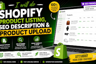 do shopify product listing SEO description and product upload