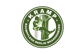 design baumkletterer illustration lawn care logo