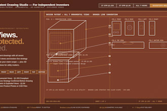 draw design patent and 3d isometric figures from your product idea exploded view