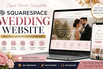 design modern wedding website on squarespace with rsvp form