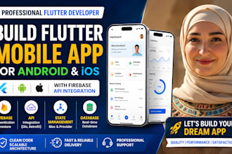 develop flutter mobile app, backend, firebase api