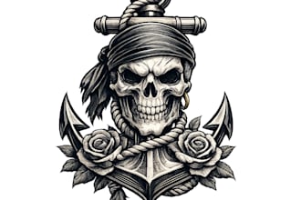 do unique dead skull mascot logo design 1 day