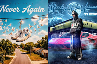 do custom album cover art and animated spotify canvas design
