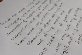 provide beautiful and neat handwriting