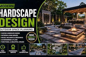 create modern hardscape design outdoor space planning