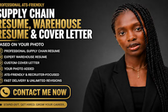 write a professional supply chain resume, and cover letter