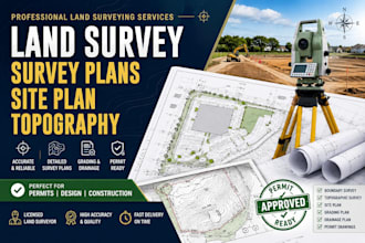 land survey draw survey plans site plan topography land surveyor grading permit