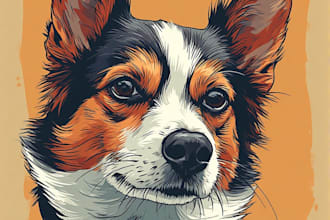 draw pop art of dog cat pet animal portrait