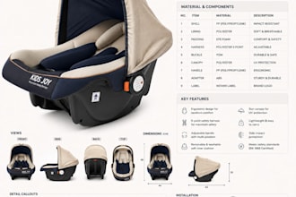 design baby and pet carriers with 3d modeling, rendering and  techpack