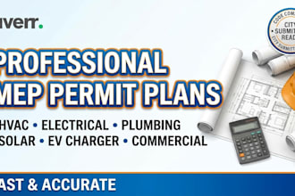 mep permit plan hvac, electrical, plumbing, solar, ev, generator, commercial mep
