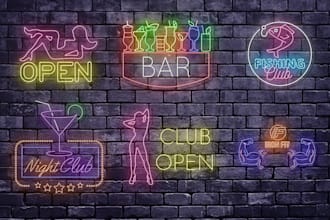 create custom neon logo design