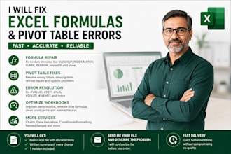 fix your excel formulas, pivot tables and optimize your spreadsheet