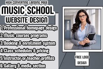 music school website music teacher website music lessons website online course
