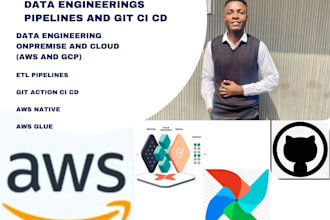 set up aws data engineering services, pipelines, etl workflows