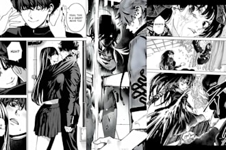 draw custom manga character anime art webtoon comic page mangaka story art