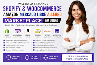 do mercado libre allegro amazon product listing shopify woocommerce store setup