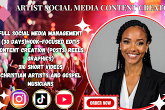 manager and grow social media for artists, dj record label and content creator