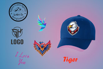 create hats design, logo, embroidery, modern