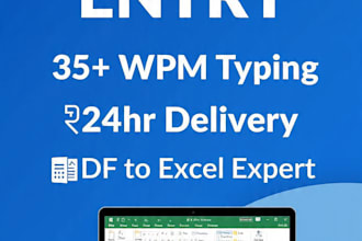 do fast and accurate data entry, copy paste, PDF to excel