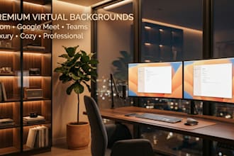 design top quality virtual backgrounds for zoom meet and teams