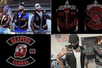make custom fivem kuttes, mc kuttes, mc bike patch kuttes