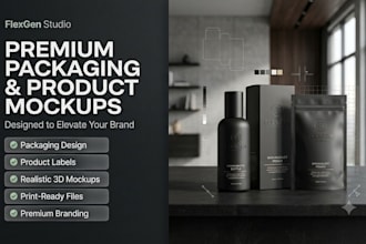 design realistic product mockups and packaging designs
