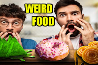 design viral and eye catching youtube  thumbnails for your food vlogs