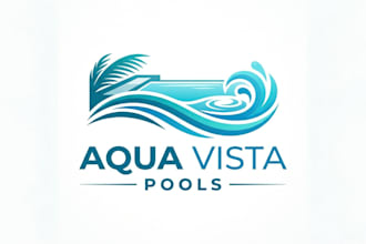 design a modern and refreshing pool logo for your brand