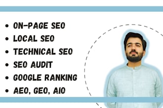 do on page , aeo, geo, audit and local seo to rank higher in google