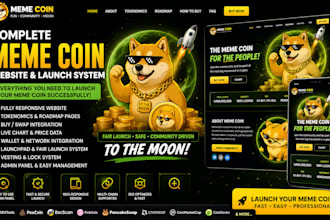 create a complete meme coin website crypto token website and launch system