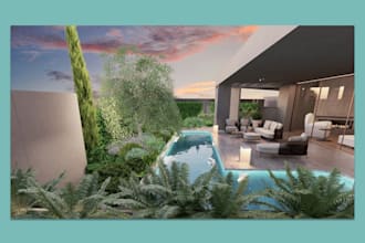 create luxury landscape architecture concepts with planting plans and boq