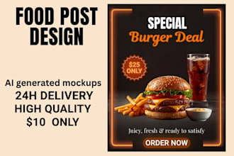 design high converting food social media posts of your brand