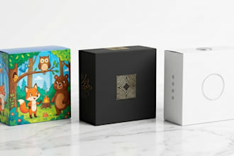 design a premium plush gift packaging box, luxury product box, and custom rigid