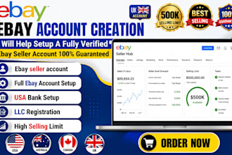 ebay creation complete ebay seller account with high listing limit, ebay bank
