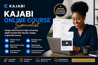 design a kajabi online course website and sales funnel