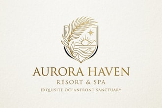 design an elegant and luxury resort logo for your brand