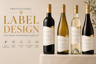 design premium wine, spirits, gin and beverage can labels