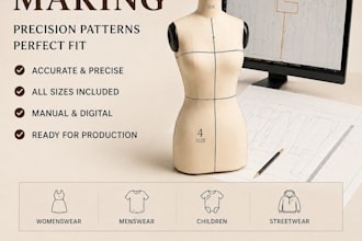 create professional sewing patterns, fashion sketches, and pattern making