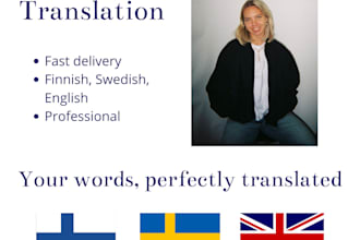 translate your texts, finnish, swedish and english,