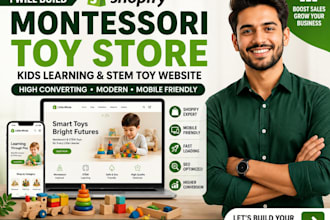 build educational toy montessori shopify store stem toy website SEO automation