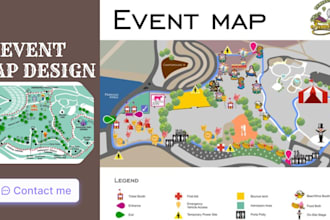 design custom campground, rv park and event vector maps