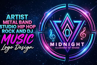 create a modern vibrant music logo design