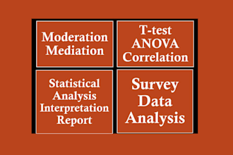 do survey data analysis,anova,correlation, regression,moderation,mediation