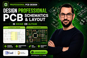 design professional pcb schematics and pcb layout in kicad or altium pcb design
