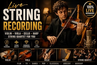 record violin viola cello harp string quartet for you