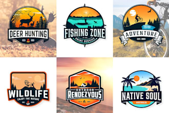 make creative travel agency outdoor adventure resort logo design