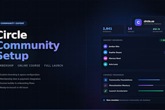 setup circle so circle online community circle online course circle so website