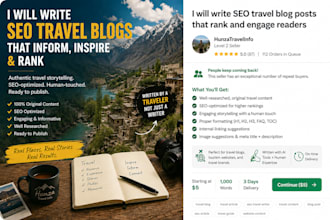 write immersive SEO travel blogs and destination guides