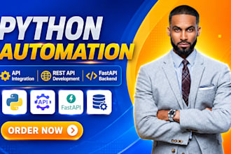 build python automation, fastapi backend, rest API, integration, web scraping