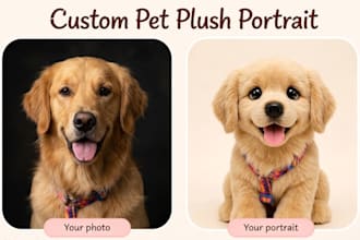 custom pet plush portrait your pet not a generic one